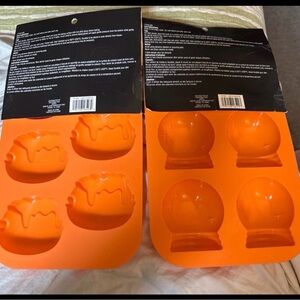 Celebrate It Orange Silicone Holiday Pudding and Snow Globe Bake Molds